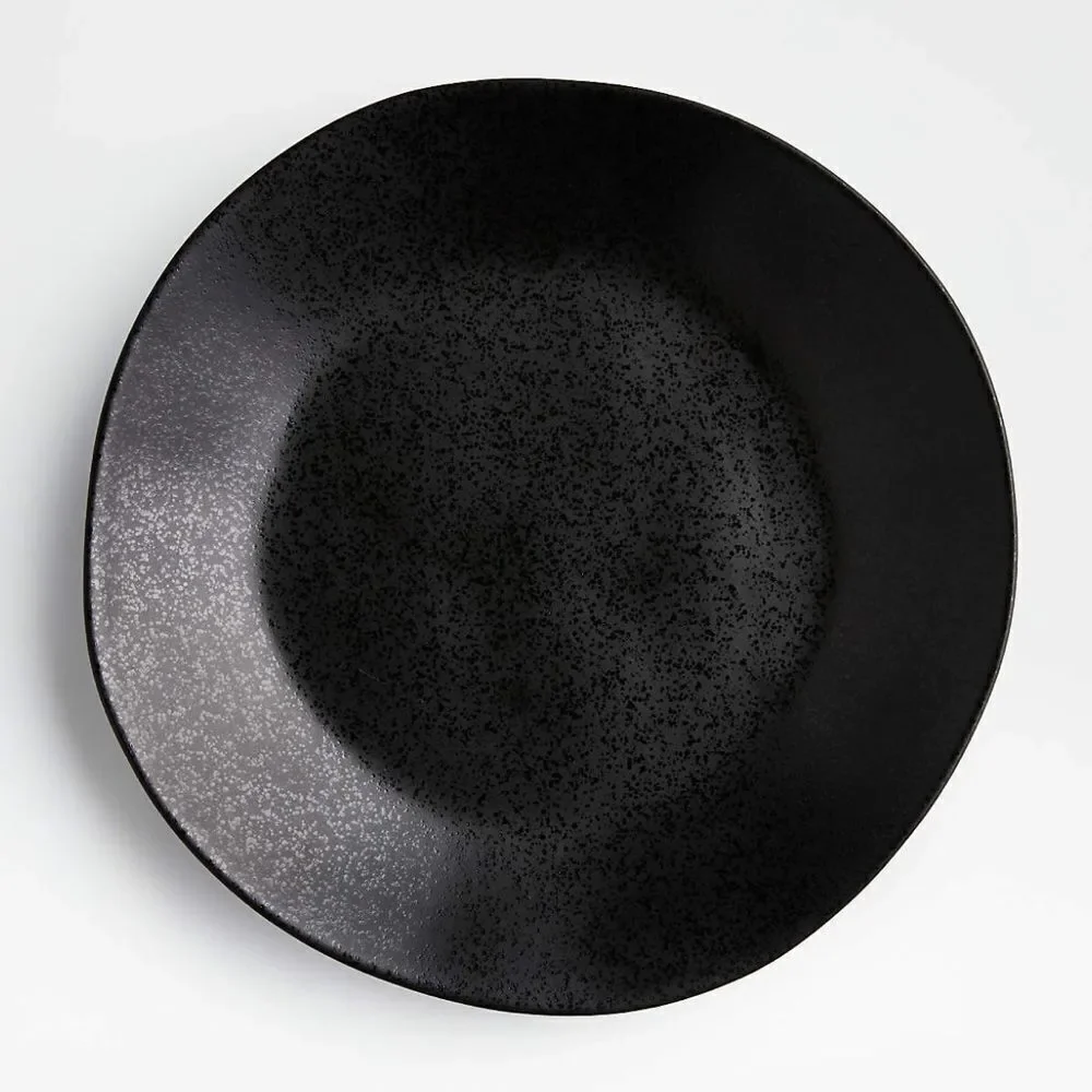 Crate&Barrel Marin Black Dinner Plate Portugal 10 1/2 In Round 1 1/2 In Tall